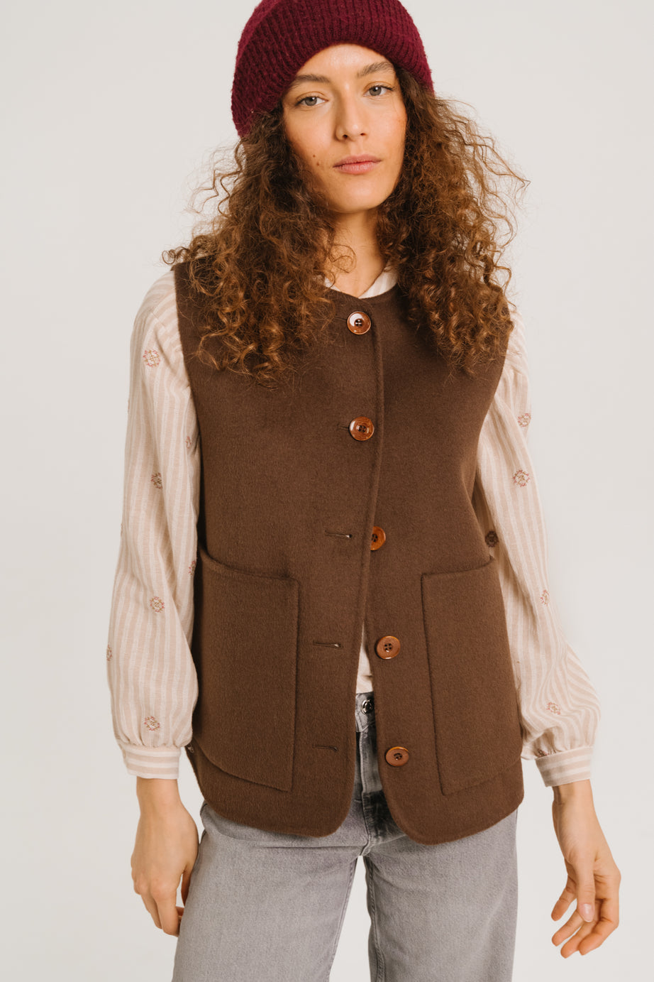 GILET ANTONIA - BROWN
