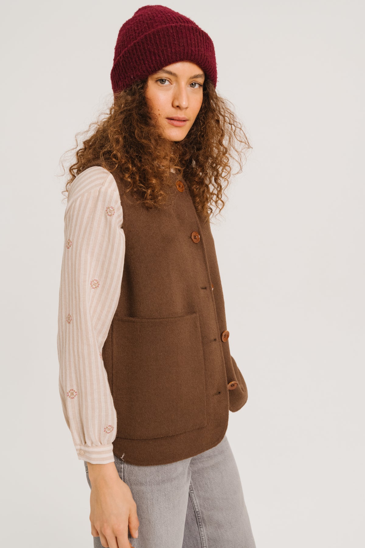 GILET ANTONIA - BROWN